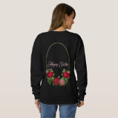 Sweatshirt Chic Aquarelle Florale Rose Wreath Lapin de Pâques (Dos entier)