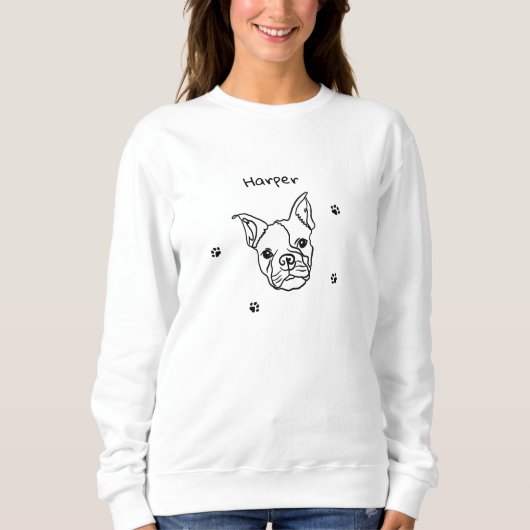 Sweatshirt Chic French Bulldog Line Art : Modifier votre text (Devant)