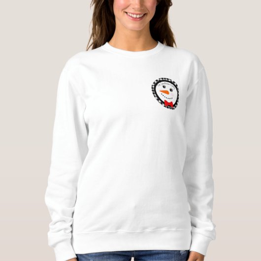 Sweatshirt Chic Snowman sur mesure avec Red Bowtie Black Buff (Devant)