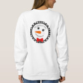Sweatshirt Chic Snowman sur mesure avec Red Bowtie Black Buff (Dos)