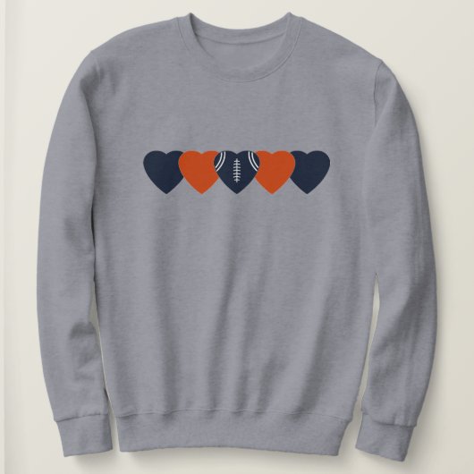 Sweatshirt Chicago Bears Heart Football Dark (Design devant)