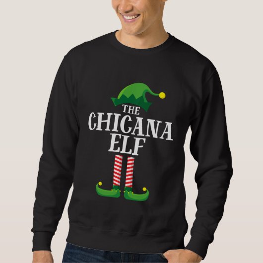 Sweatshirt Chicana Elf Matching Family Group Christmas Party  (Devant)