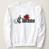 Sweatshirt Chicana Rose Rouge (Design devant)