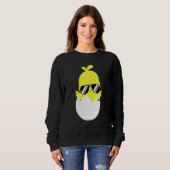 Sweatshirt Chick Avec Lunettes De Soleil Ferme Animal Poulet (Devant entier)