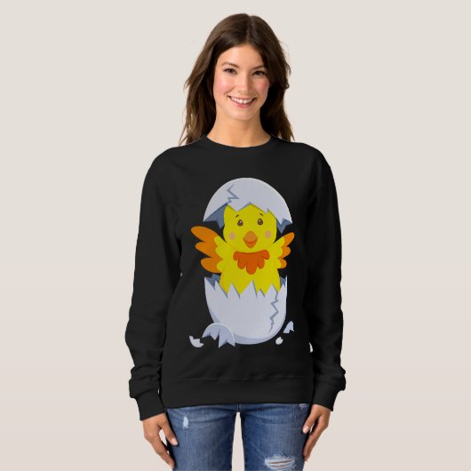 Sweatshirt Chick hatches out of egg chicken chick with egg sh (Devant entier)