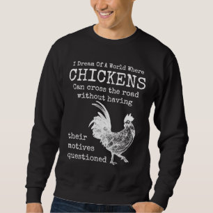 Sweatshirt Chicken Animals e Cool Fitted Scoop