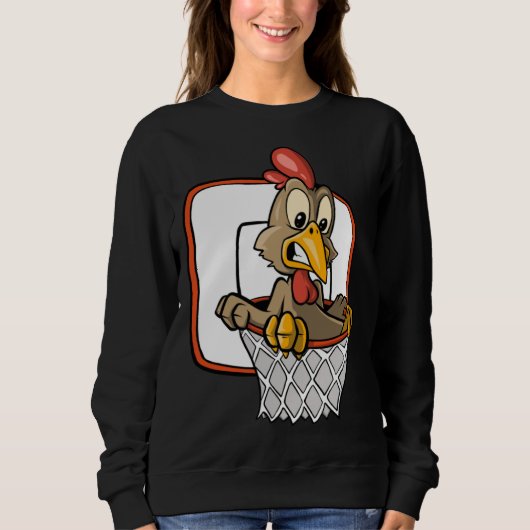 Sweatshirt Chicken Dunking Basketball (Devant)