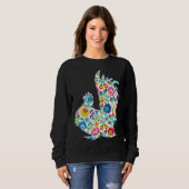 Sweatshirt Chicken Lover Floral Silkie Hen   (Devant entier)