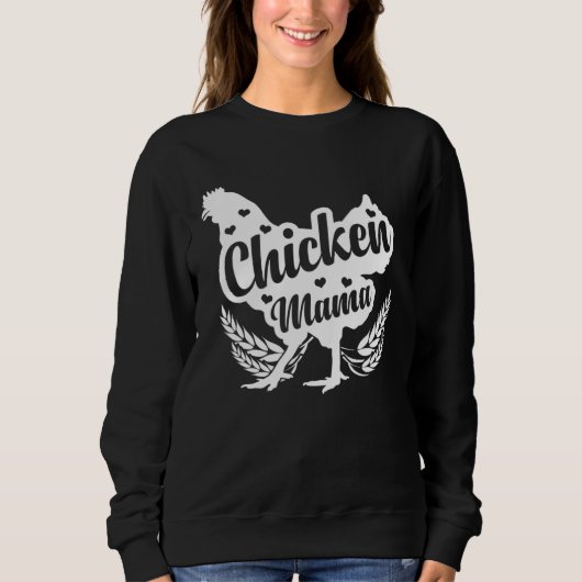 Sweatshirt Chicken Mom Loves Farming (Devant)
