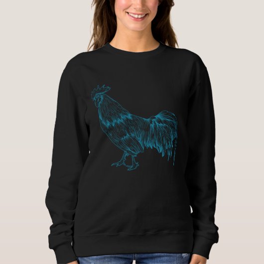 Sweatshirt Chicken retro Men Women Rooster Chicken   3 (Devant)