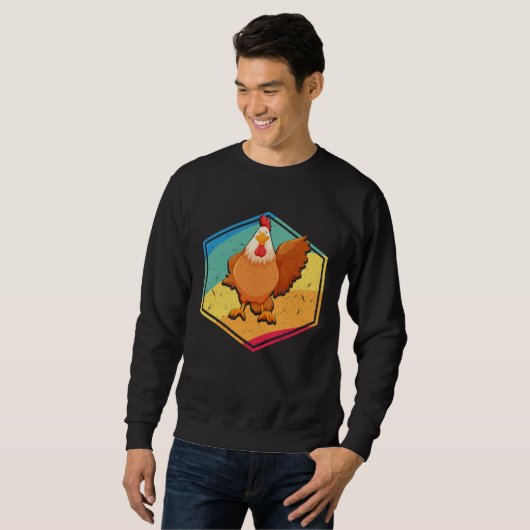 Sweatshirt Chicken  Retro Style (Devant entier)