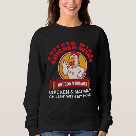 Sweatshirt Chicken Wing Chicken Wing Hotdog and Bologna Insta (Devant)