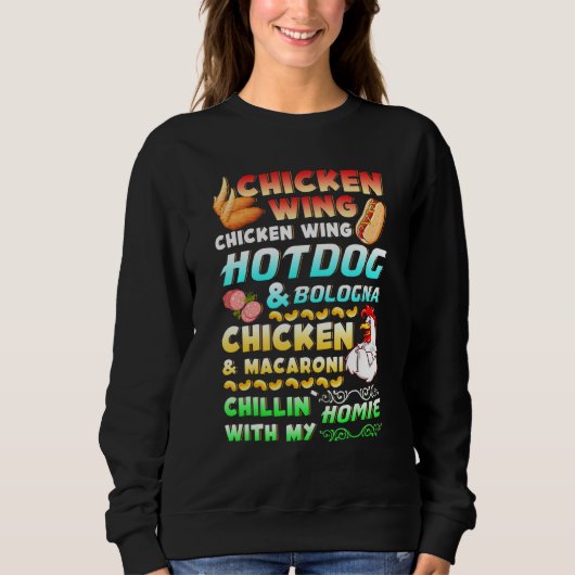 Sweatshirt Chicken Wing Hot Dog Et Bologne Viral Chanson Lyri (Devant)