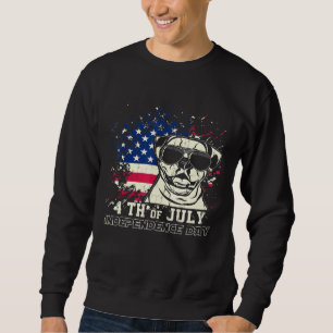 Sweatshirt Chien à chien de taureau américain 4 juillet fête