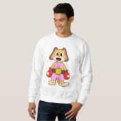 Sweatshirt Chien à la boxe avec gants de boxe (Devant entier)