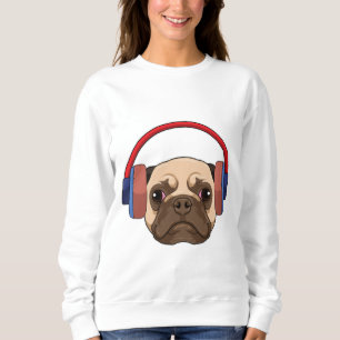 Sweatshirt Chien à la musique avec casque