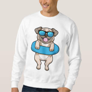 Sweatshirt Chien à la natation avec anneau de natation