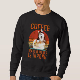 Sweatshirt Chien à l'âne buf husky siberian alaskan café pu