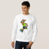 Sweatshirt Chien à Patinage sur glace avec lunettes (Devant entier)
