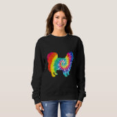 Sweatshirt Chien à teinture Hippie Pekingese Retro Puppy (Devant entier)