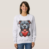 Sweatshirt Chien adorable Embrasser le coeur avec une express (Devant entier)