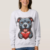 Sweatshirt Chien adorable Embrasser le coeur avec une express (Devant)