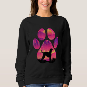 Sweatshirt Chien Afghan Hound Patte Maman Papa Femmes