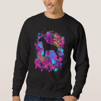 Sweatshirt Chien American Pit Bull Art de giclure d'aquarelle