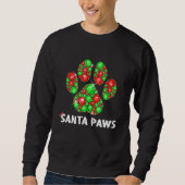 Sweatshirt Chien amusant Noël Père Noël Paws Noël Enfants Tee (Devant)