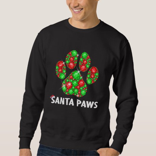 Sweatshirt Chien amusant Noël Père Noël Paws Noël Enfants Tee (Devant)