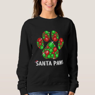 Sweatshirt Chien amusant Noël Père Noël Paws Noël Enfants Tee