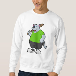 Sweatshirt Chien au baseball avec batte de baseball