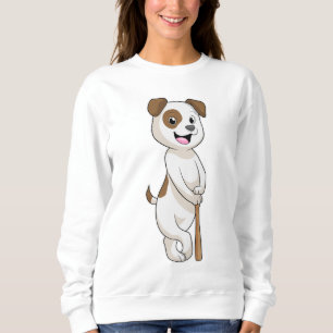 Sweatshirt Chien au baseball avec batte de baseball