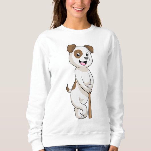Sweatshirt Chien au baseball avec batte de baseball (Devant)