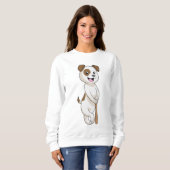 Sweatshirt Chien au baseball avec batte de baseball (Devant entier)