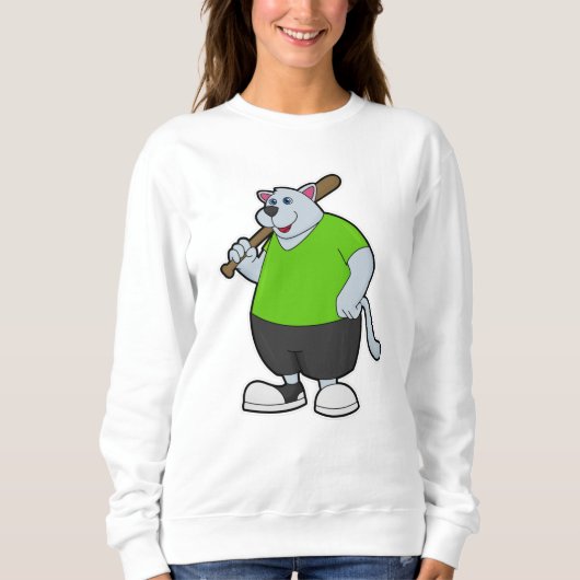 Sweatshirt Chien au baseball avec batte de baseball (Devant)