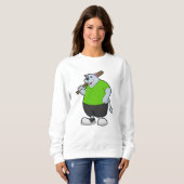 Sweatshirt Chien au baseball avec batte de baseball (Devant entier)