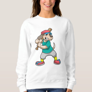 Sweatshirt Chien au baseball avec batte de baseball