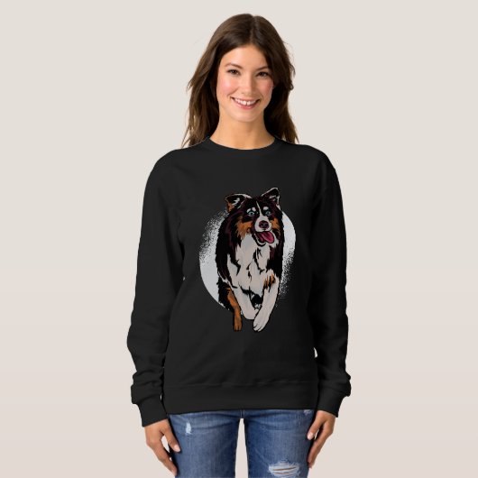 Sweatshirt Chien Aussie Drôle Paw (Devant entier)