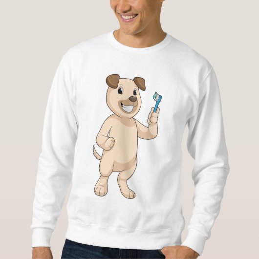 Sweatshirt Chien avec brosse à dents (Devant)