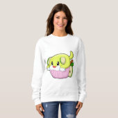 Sweatshirt Chien avec gâteau (Devant entier)