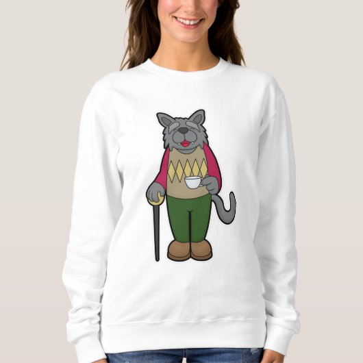 Sweatshirt Chien avec la coupe du café (Devant)