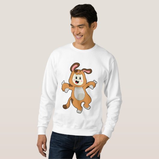Sweatshirt Chien avec os comme lapin (Devant entier)
