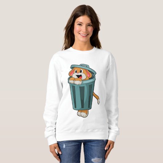 Sweatshirt Chien avec Trashcan (Devant entier)