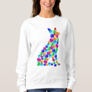 Sweatshirt Chien berger allemand Watercolor paint dot art