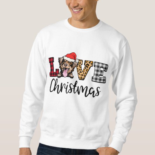 Sweatshirt Chien berger australien Noël Leopard Buffalo (Devant)