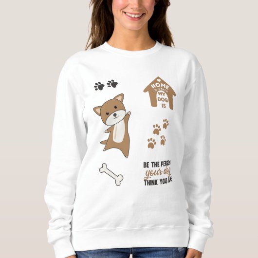 Sweatshirt Chien Brown Puppy Paws mignon Stick Pack (Devant)