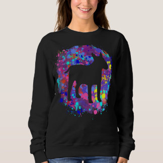 Sweatshirt Chien Bull Terrier Rose éclaboussure d'aquarelle A