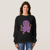 Sweatshirt Chien Chaud Petit Poulpe Mignon (Devant entier)