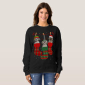 Sweatshirt Chien Chih Tzu Chaussettes de Noël Xmas Pyjama Chi (Devant entier)
